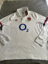 England Rugby BNWT Shirt 3XL Umbro Home White Long Sleeve 