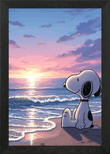 Snoopy the beach sunset - snoopy,
