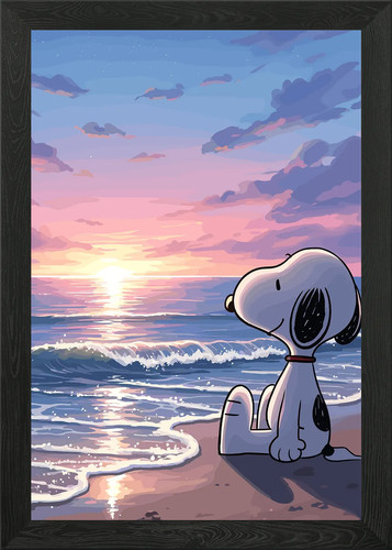 Snoopy the beach sunset - at,