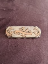 Antique Victorian Silver Thistle Brooch With Rose Gold Hallmark 1898 Chester