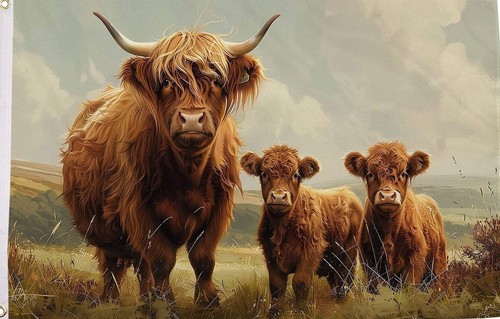 Highland cows flag 5ft - , x