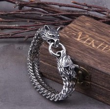 Viking Wolf Head Bracelet