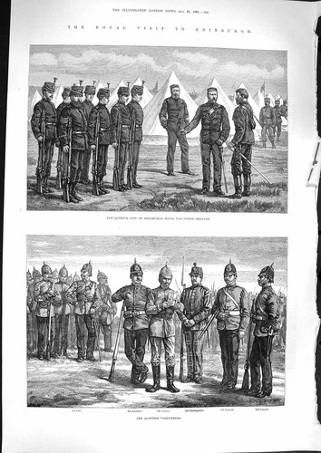 Original old antique print - old,