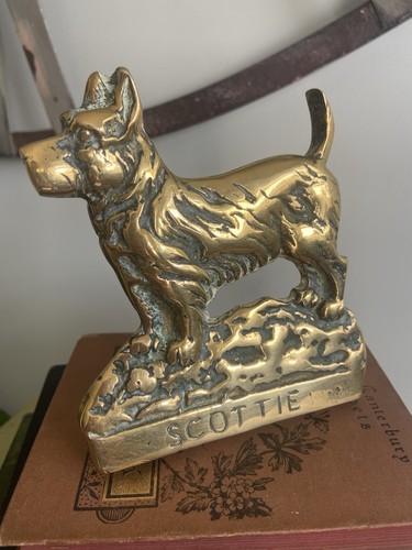 Vintage brass scottie dog - brass,