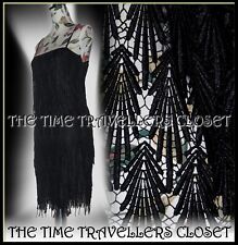 KATE MOSS RARE TOPSHOP BLACK EMBROIDERED LACE ROARING 20s FLAPPER DRESS UK 6 34