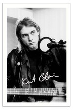 KURT COBAIN SIGNED PHOTO PRINT AUTOGRAPH MUSIC NIRVANA