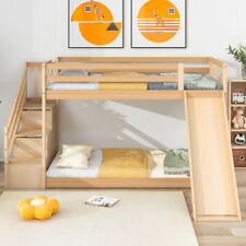 High Sleeper Bunk Bed with Slide & Storage Stairs 3FT Single Bed Frames for Kids