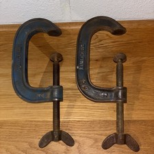 Vintage Record G Clamps Size 4 Pair X2 Made In England Used Rare