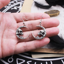 Skull Moon Earrings Skeleton