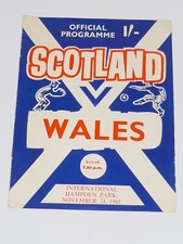 1965 Home International***SCOTLAND V WALES***24th November 1965 @  HAMPDEN PARK