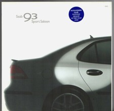 Saab 9-3 Sport Saloon 2002-03 UK Market Sales Brochure Aero Vector Arc Linear