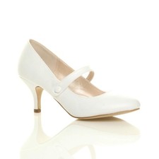 WOMENS LADIES LOW MID HEEL