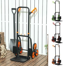 Climbing Stairs Trolley Hand Trucks 6-Wheels Foldable Load Cart Steel 120kg