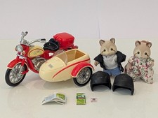 Sylvanian Families Motorcycle And Sidecar  Raccoon Grandparent Figures