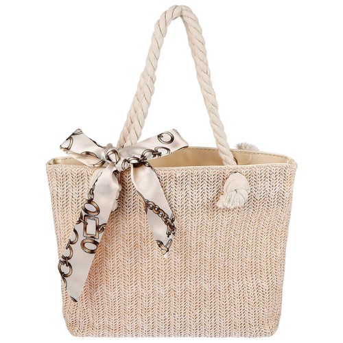 Women straw tote shoulder - straw, bag