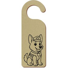 'German Shepherd Police Dog' 200mm x 72mm Door Hanger / Sign (DH00049501)