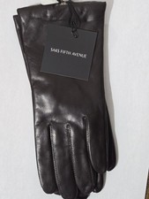 Saks Fifth Avenue Leather Gloves. New With Tags.  Cashmere Lining.  Size 8