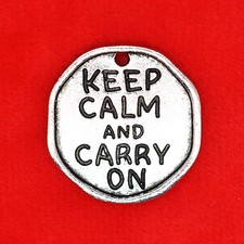 3 x Tibetan Silver 'Keep Calm