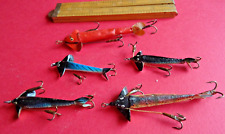 A NICE COLLECTION OF 5 ANTIQUE PHANTOM FISHING LURES