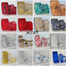 Christmas Ribbon Wired Edge