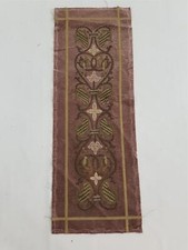 Vintage French Embroidered Velvet Table Runner 98x35cm