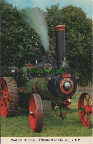 Traction engine postcard - traction,