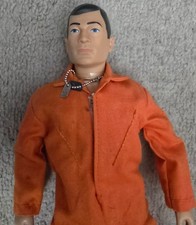 Action Man Pilot Hasbro 12" Figure Helicopter orange boiler suite