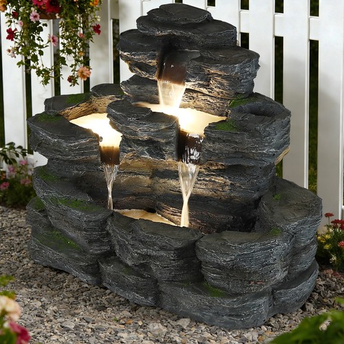 Tier cascading rock water - 4-tier,