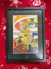 Frank Bowling (b. 1934) rare framed Retro Vintage Art Print
