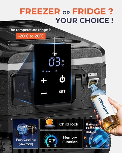 Euhomy 64l portable - 64l, fridge