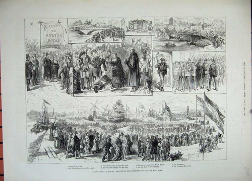 Old antique print 1882 - antique,