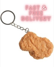 Realistic Chicken Nugget | Novelty Funny Gag Joke Keyring Key Chain Fast Food