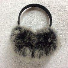 EMU Australia Kiewa sheepskin earmuffs - black & grey - 9cm/3.5'' Ø pad - EUC