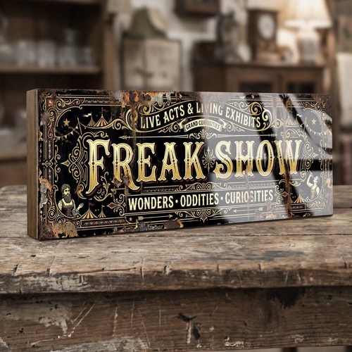 Freak show 28cm sign - show,