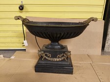 Antique Large Bronze and Iron Urn Fire Grate