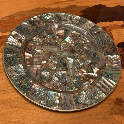 Vintage abalone shell mosaic - vintage,