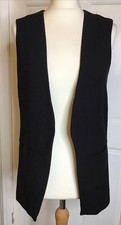Ladies Topshop black long waistcoat - size 6