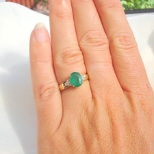 Certified 1.58ct Brazilian Emerald & Diamond Yellow  Gold Ring