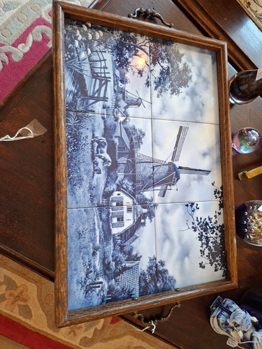 Delph tiled tray with - delph,