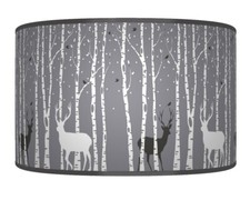 Trees Stag Deer Grey Handmade