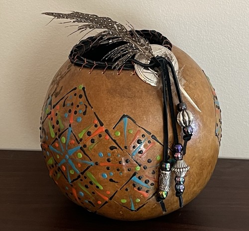 Hand painted gourd - hand,