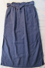 Topshop - Size 10 - Blue - Belted Skirt With Pockets - 14" Side Slits- W28 L33