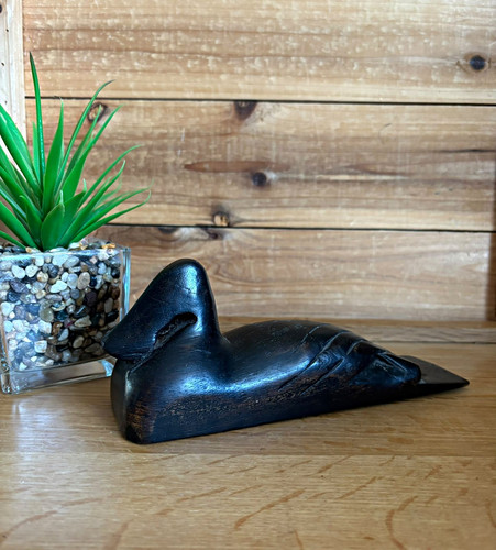 Black carved wooden - wooden, decoy