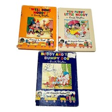 Enid Blyton Noddy Books Lot 3 Well Done Funny Bumpy 5 10 14 HC DJ 1960s edition