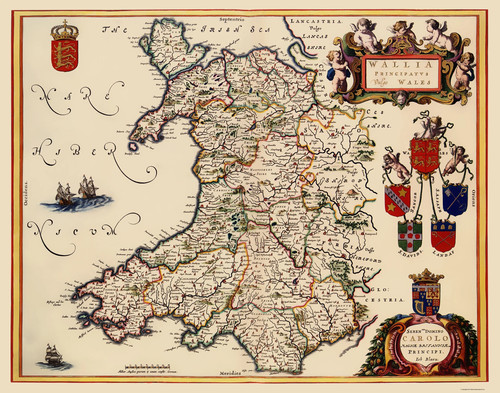 Historic map wales blaeu - historic,