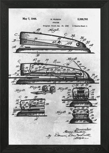 No029 stapler framed - wall, art