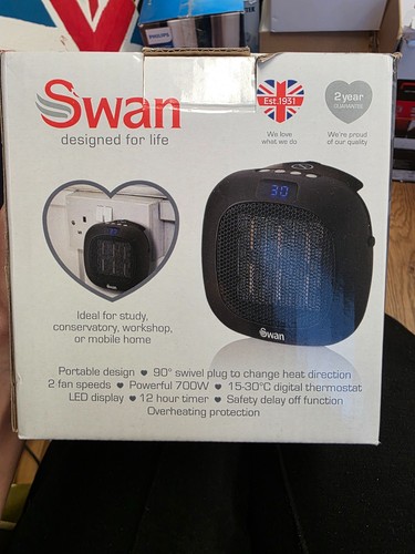 Swan plug fan heater 700w - swan, in