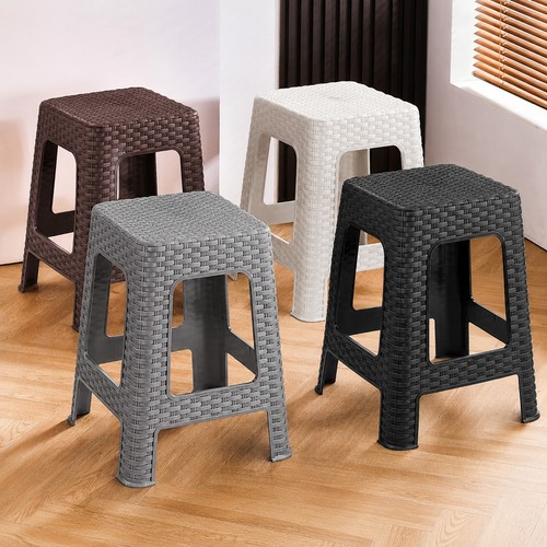 Large rattan stackable stools - large,