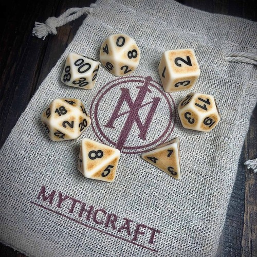 Ancient matte dice tan bone - dice,