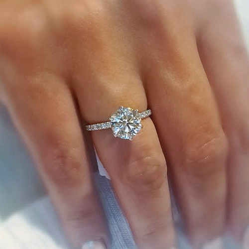 Platinum diamond ring round - platinum,